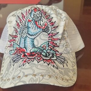 Embellished Kids Cap with Floral Design